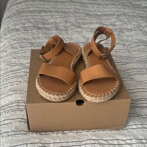 Abercrombie & Fitch Tan Espadrille Ankle-Strap Sandals